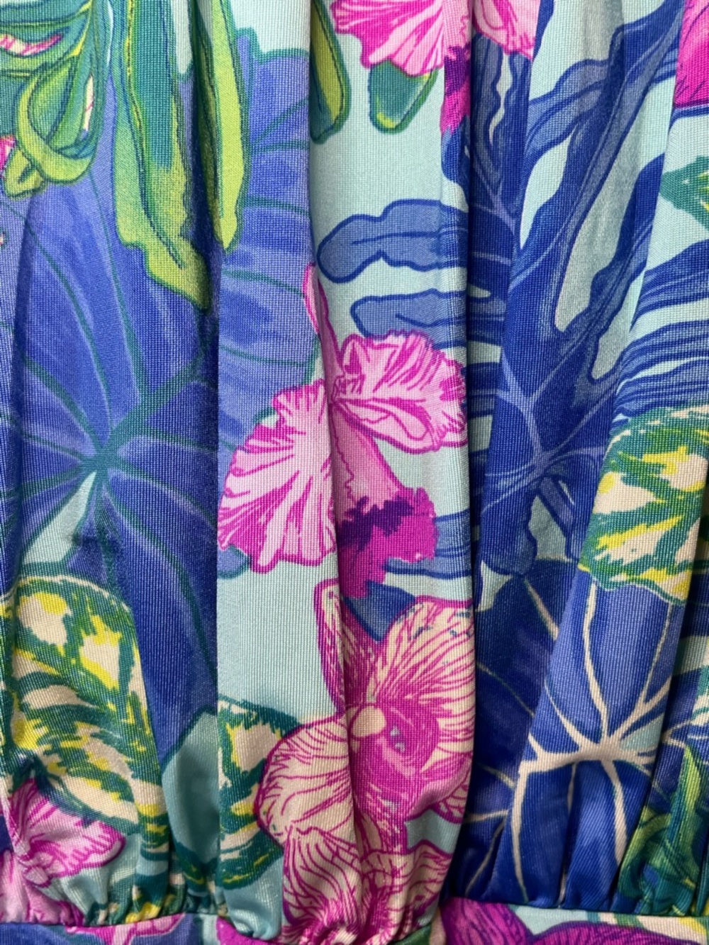 Gilli Maxi Blue Tropical Paradise Dress - Vacation Vibes! Sz M - Picture 3 of 6